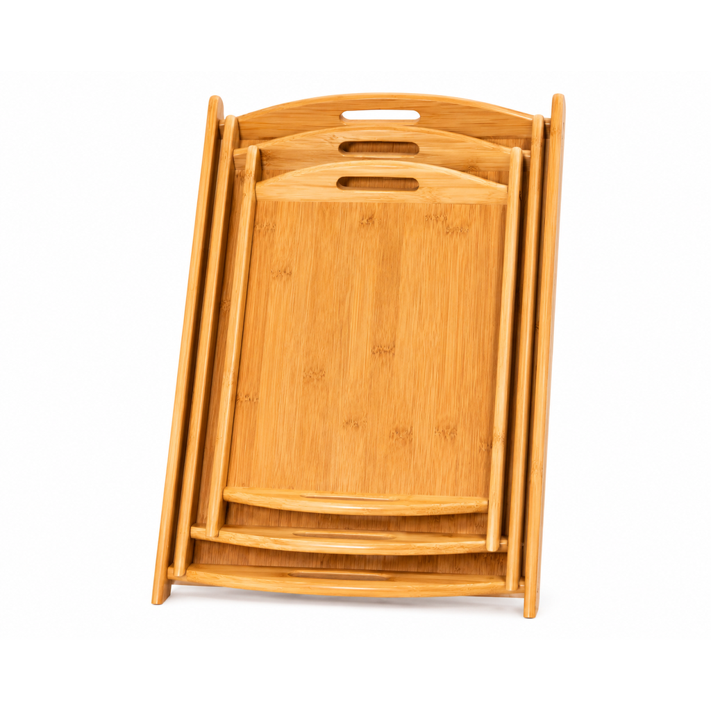 3 PCS BAMBOO SERVING TRAY SET