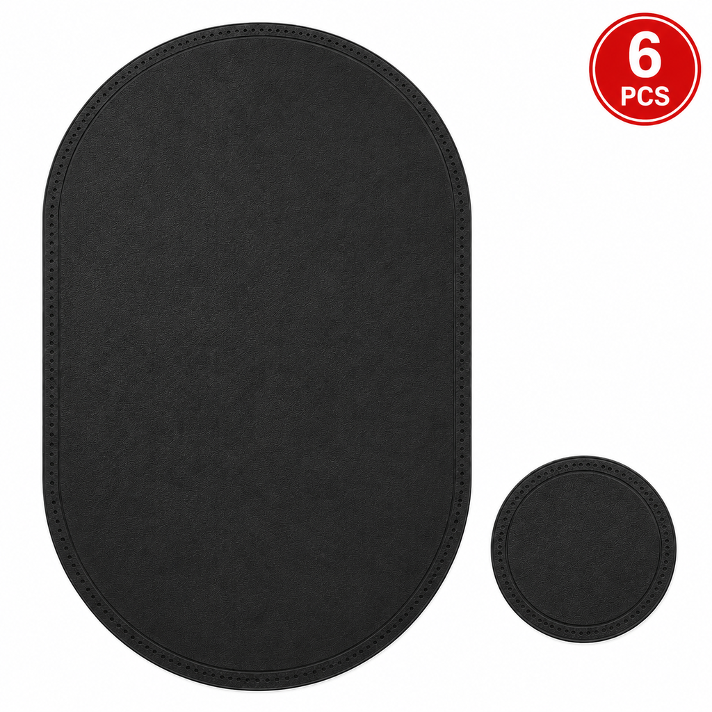 OVAL PVC TABLE PLACEMAT & COASTER SET