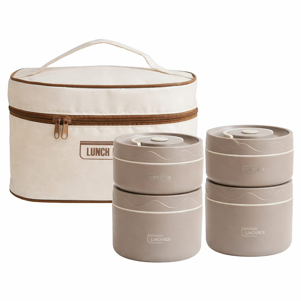 INSULATED LUNCH BOX SET OF 4 WITH CARRY BAG