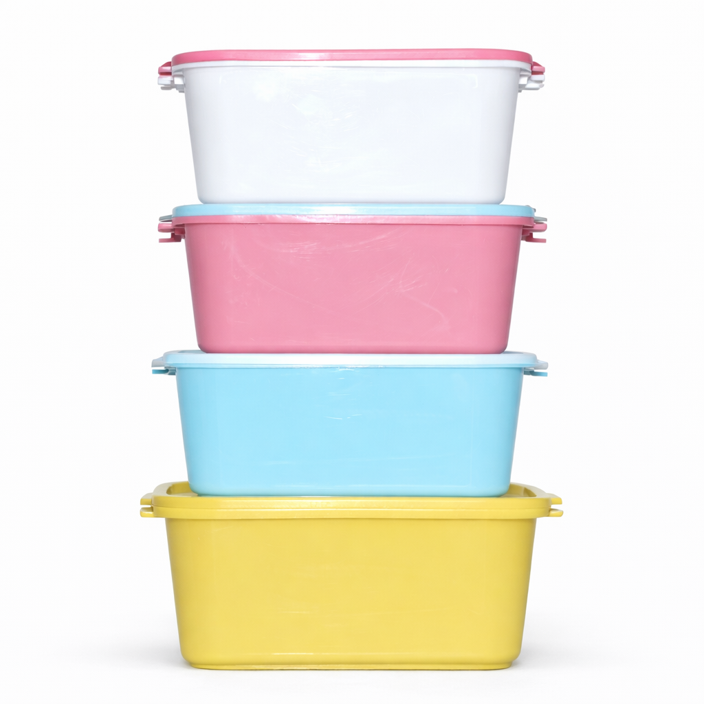 MULTICOLOR PLASTIC FOOD STORAGE BOX SET